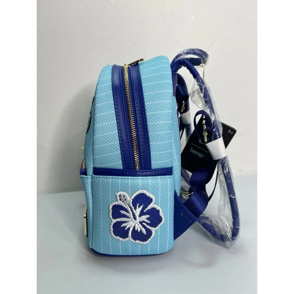 New Loungefly Team Stitch 626 Jersey Series Mini Cosplay Blue Backpack - Picture 3 of 11